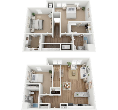Floor plan for 3 beds, 2 baths, 1686 sqft